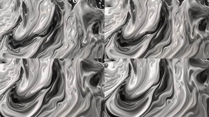 抽象艺术水墨黑白流动