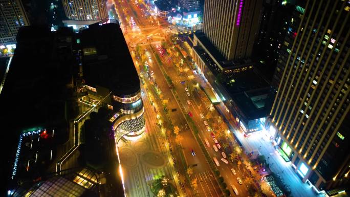 杭州钱塘新区高沙路夜景车流延时_1