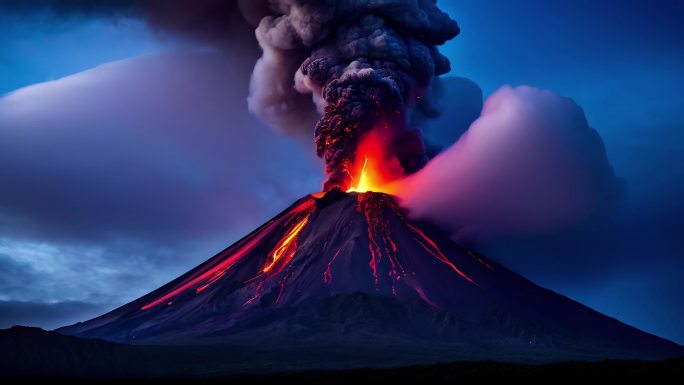 爆发的活火山
