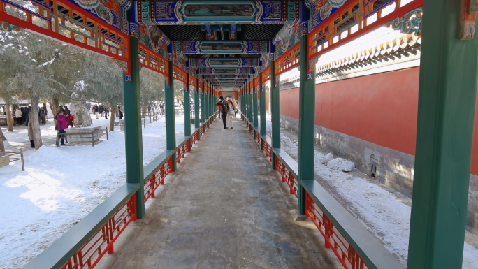 古建长廊 颐和园 雪景
