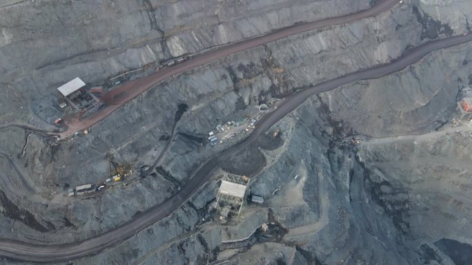 铁矿露天矿铁矿露天矿航空测量4K视频。