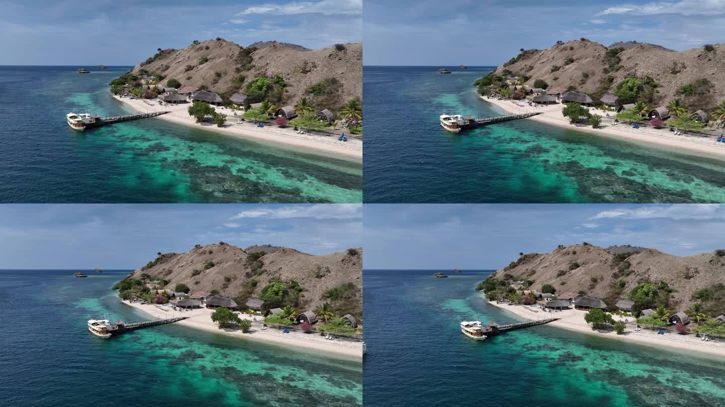 原创印尼科莫多群岛海岛自然风光航拍