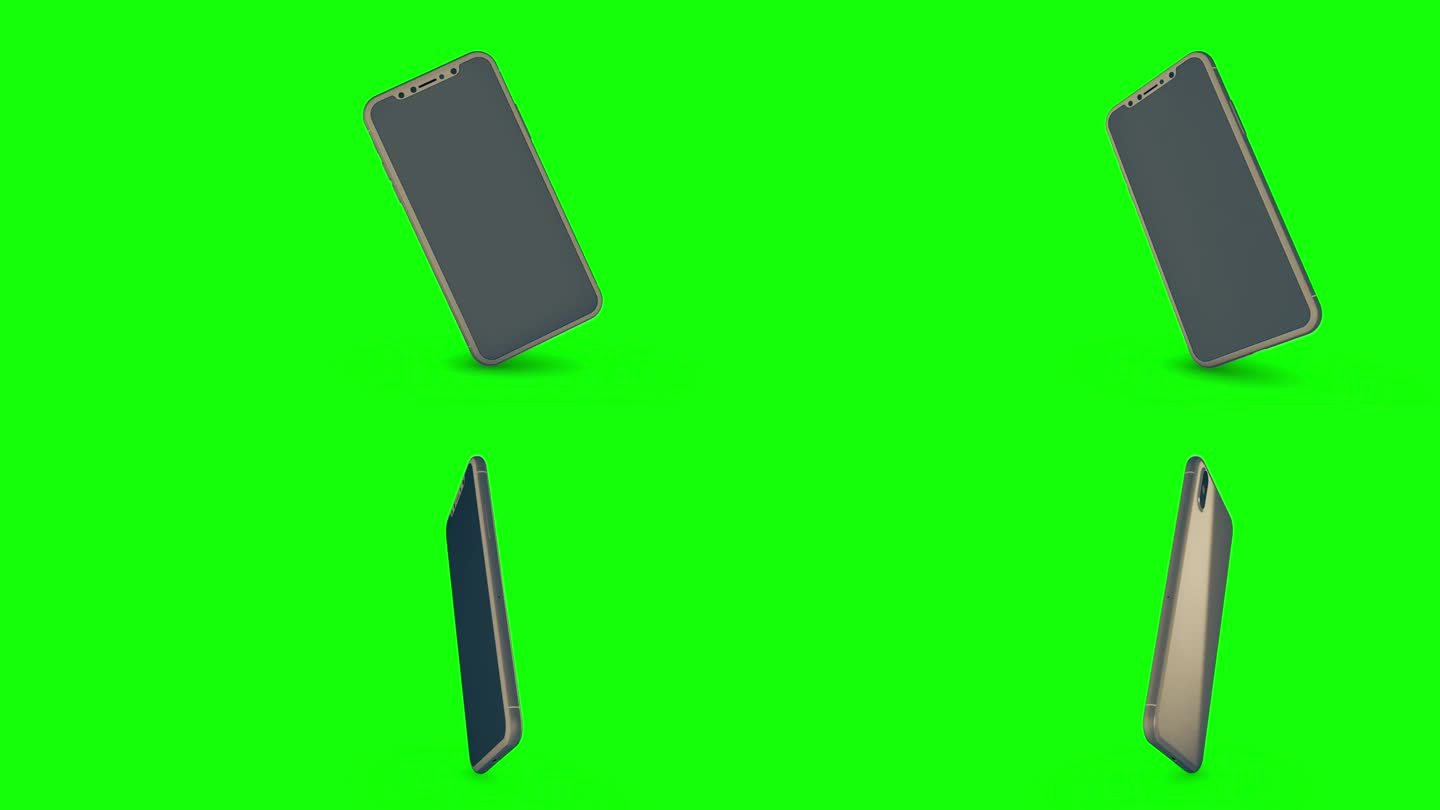 绿色屏幕的现代智能手机