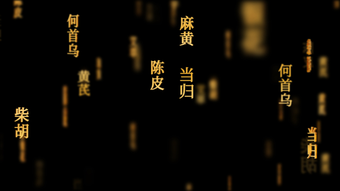 中药材传统文化文字动画循环背景