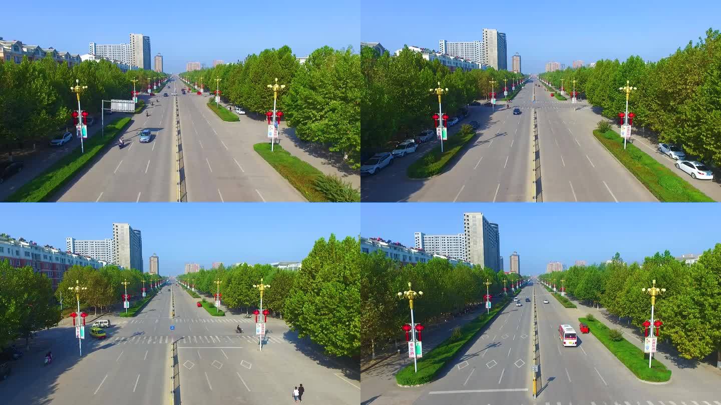 城市干净的道路航拍空镜