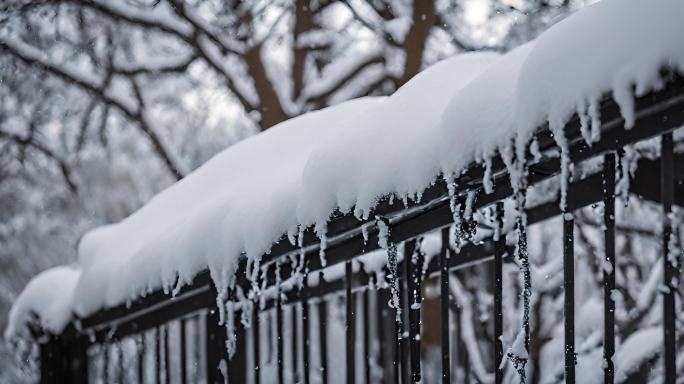 冬天雪景下雪冬日暖阳唯美雪景大寒雪景冬季