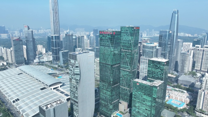 深圳城市建筑风光航拍能源大厦皇岗商务中心