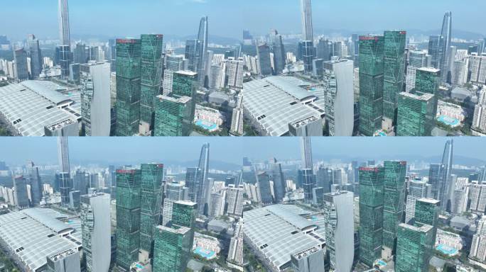 深圳城市建筑风光航拍能源大厦皇岗商务中心