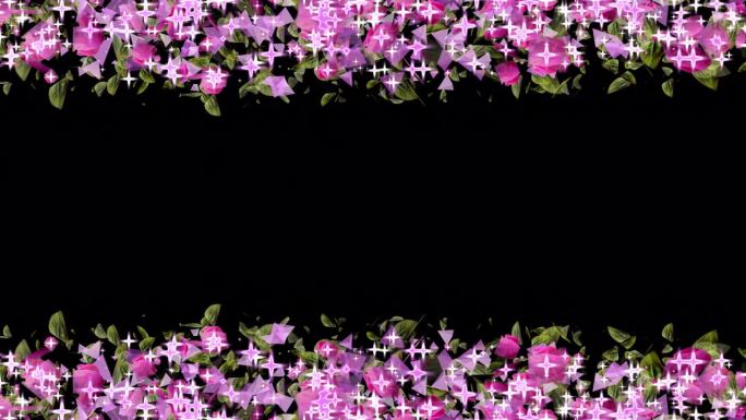 4K樱花花瓣显示框架与花瓣和粒子灯覆盖在您的庆祝项目，夫妻，元素，爱，结婚，母亲节，场景和标题，标志