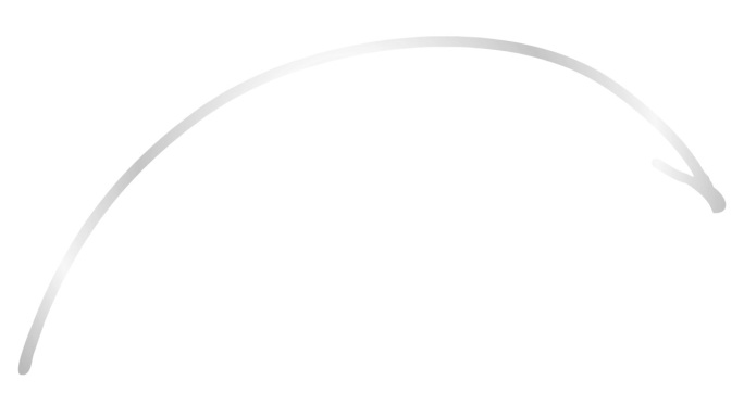 绘制箭头的动画线性符号。手绘的银色箭头指向右边。矢量插图隔离在白色背景上。