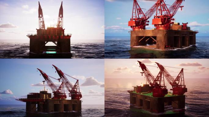 海上石油钻井平台油气勘探视频