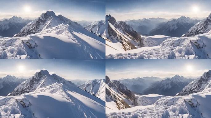 宽屏大屏雪山高山险峻背景 002