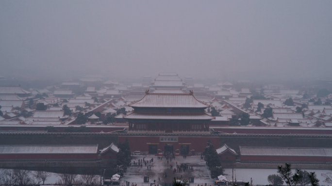 北京故宫天坛角楼北海公园雪景