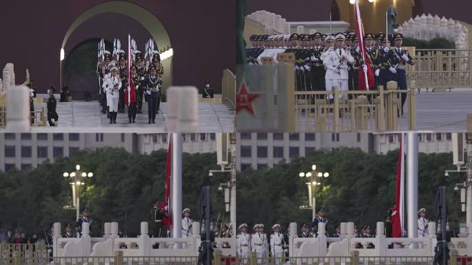 北京天安门广场国旗护卫队升国旗全过程合集