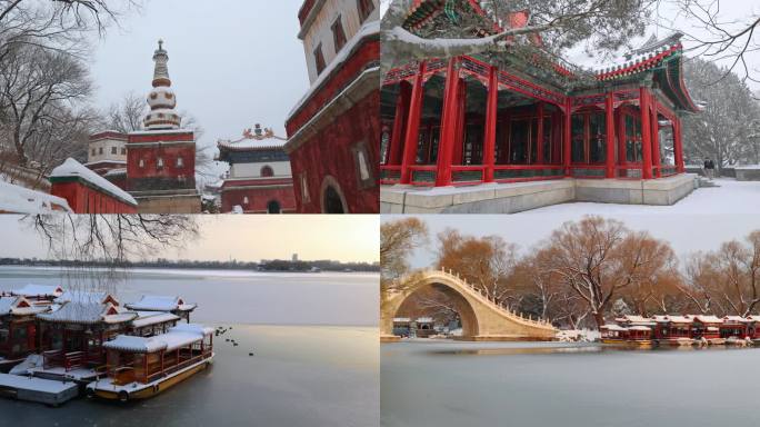 冬天颐和园唯美雪景