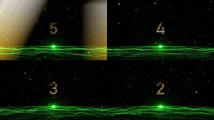 4K大气金绿色5秒倒计时