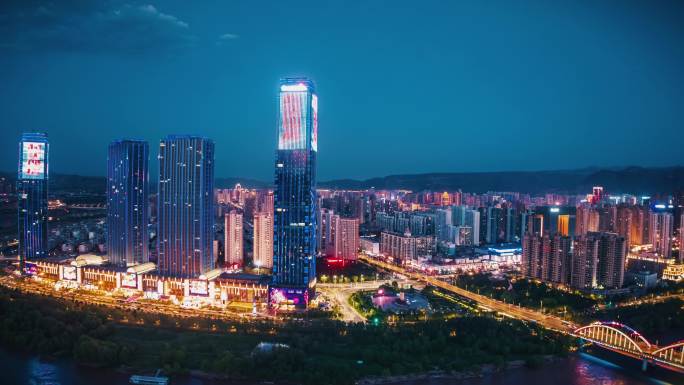 兰州黄河天水路名城广场夜景