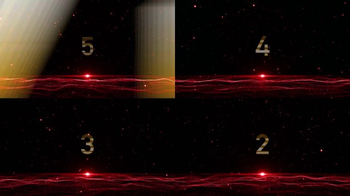 4K大气金红色5秒倒计时