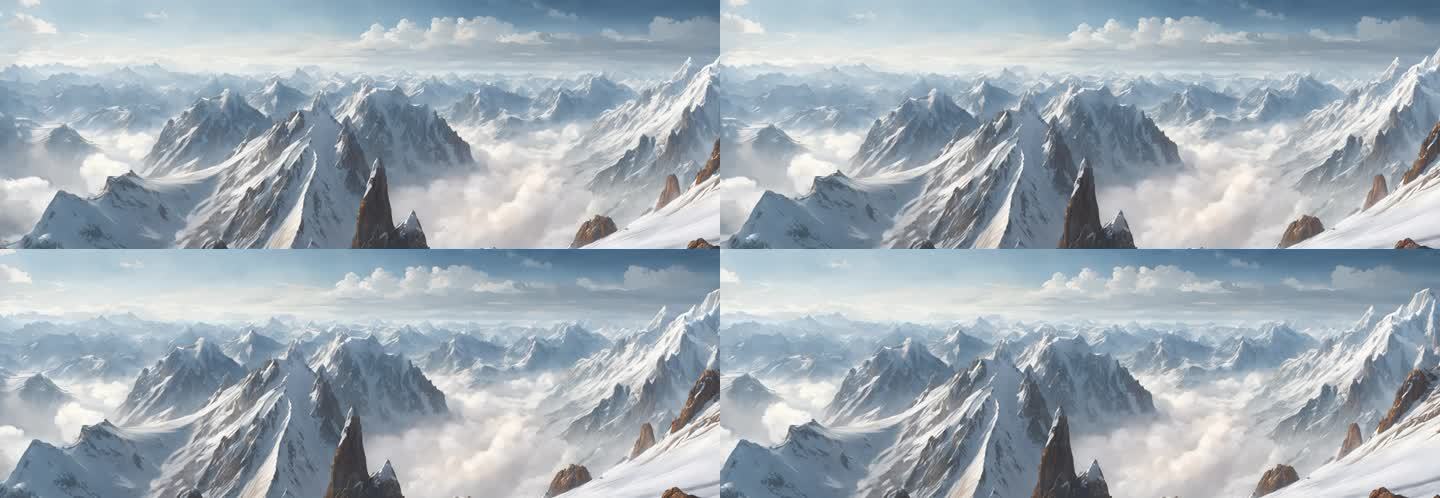 宽屏大屏雪山高山险峻背景 007