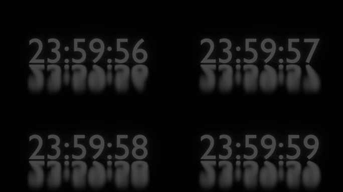 数字闹钟计时器或手表计时器动画-动画秒表倒计时5秒，直到新的一年。“黑色星期五”。销售折扣。黑白复古