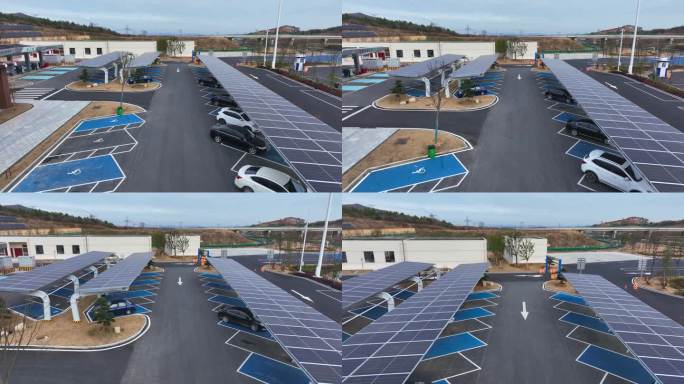 太阳能汽车充电桩充电车位光伏车棚工业光伏