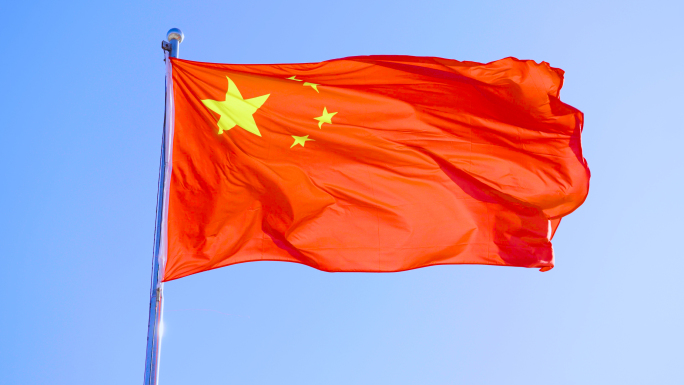 红旗飘扬 中国国旗 4K升格 五星红旗
