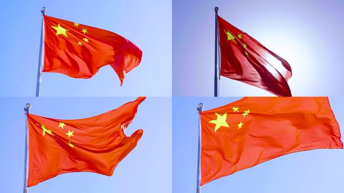 红旗飘扬 中国国旗 4K升格 五星红旗