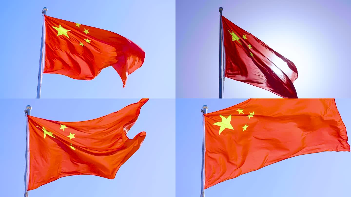 红旗飘扬 中国国旗 4K升格