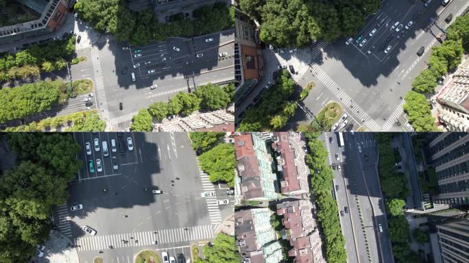 城市马路杭州定安路车辆车流风景视频素材