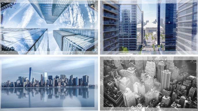 四宫格图片照片汇聚LOGO展示ae模板