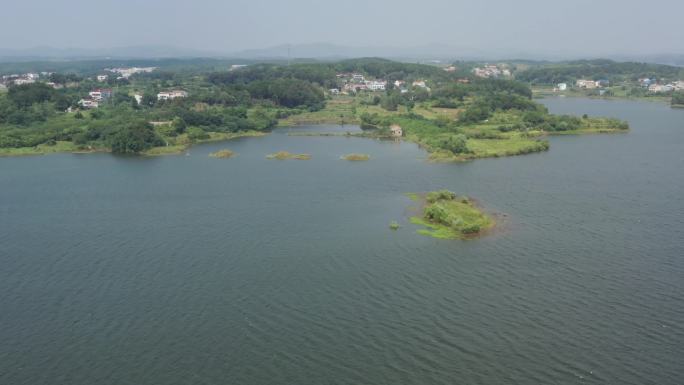 红安县湖北金沙湖国家湿地公园风景航拍1