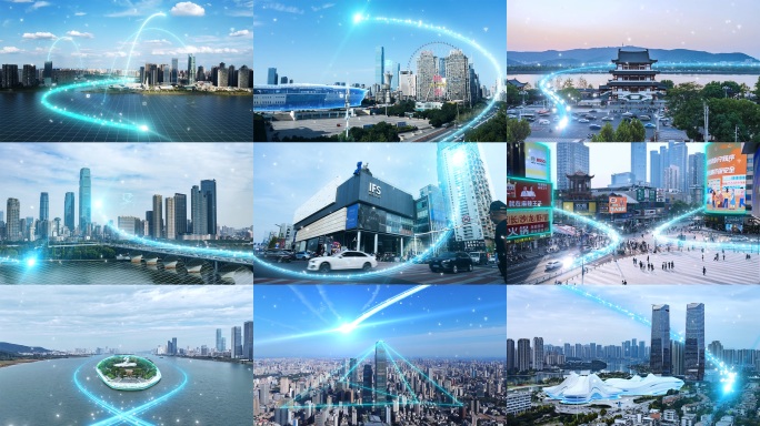 长沙地标延时航拍科技包装智慧城市