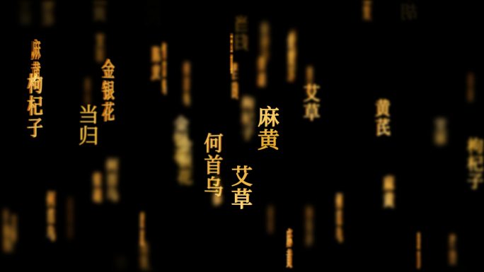 中药材传统文化文字动画循环背景