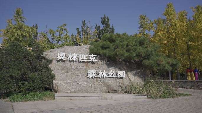 北京奥林匹克森林公园建筑景色植物花朵奥森