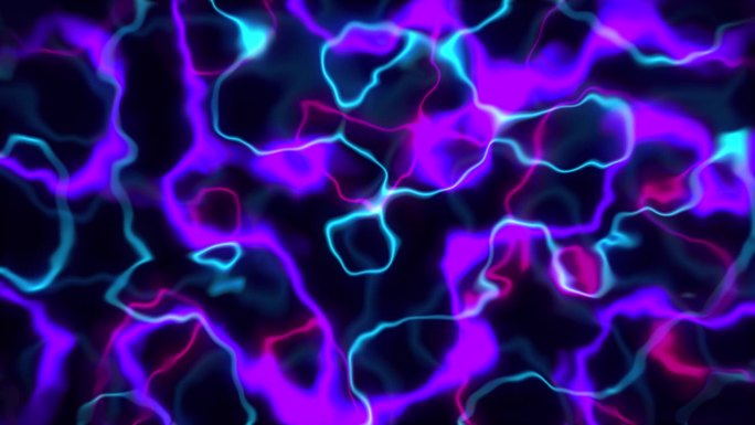 霓虹辉光线抽象循环3D动画粒子血细胞光运动图形弯弯曲曲的动脉静脉能量背景视觉效果色彩液体艺术4K紫色