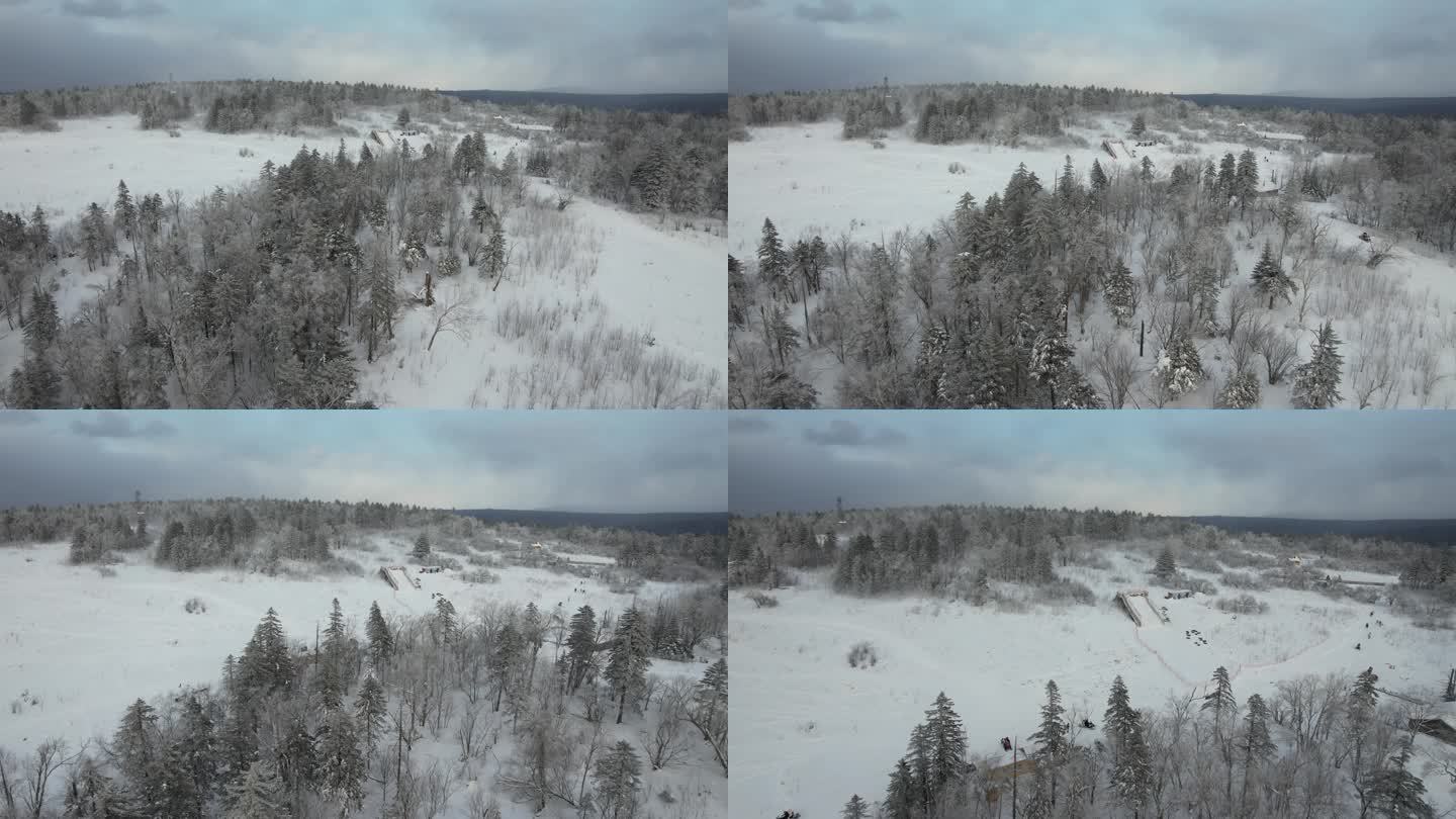 长白山雪岭航拍