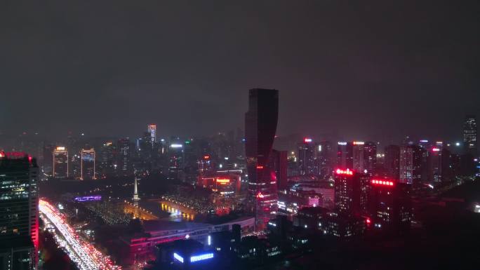 重庆两江新区夜景航拍4K