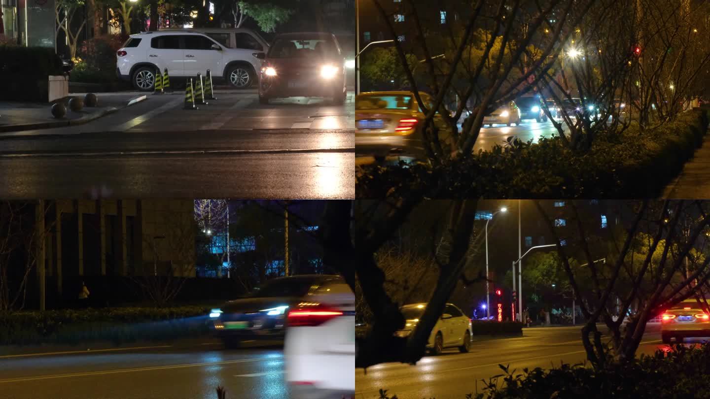 夜晚城市马路汽车车流夜景视频素材4