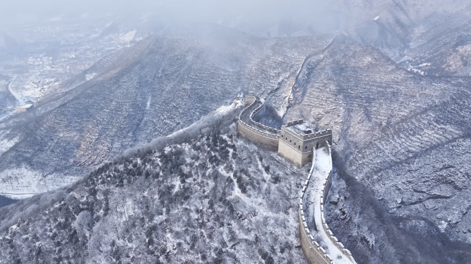 北京长城雪景航拍合集