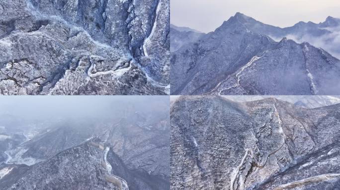 北京长城雪景航拍合集