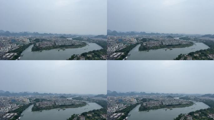 原创4k广西桂林城市中心漓江风景视频
