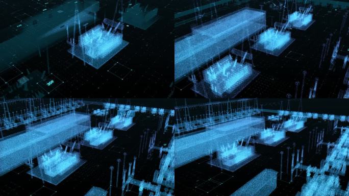 电厂模型科技点云视频素材