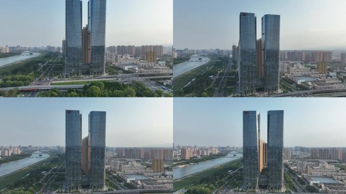 太原中海国际中心大楼4k航拍