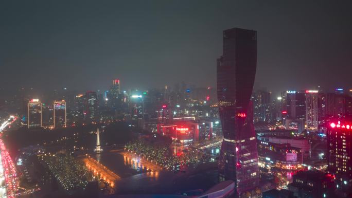 重庆两江新区夜景延时航拍4K