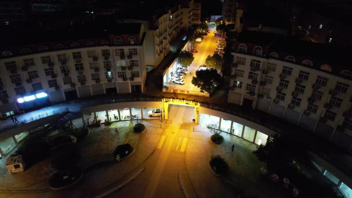 台州温岭大溪商业街夜景航拍