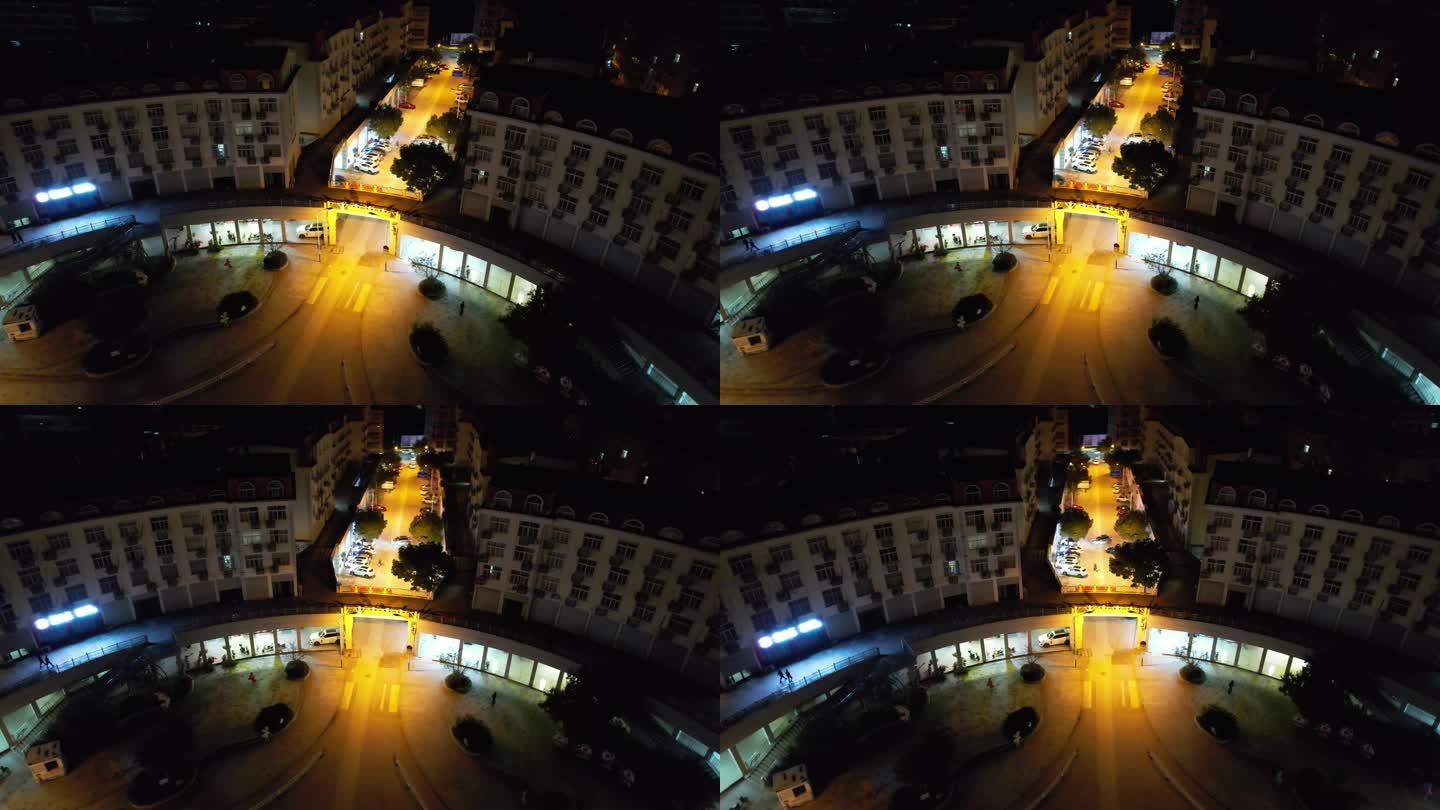 台州温岭大溪商业街夜景航拍