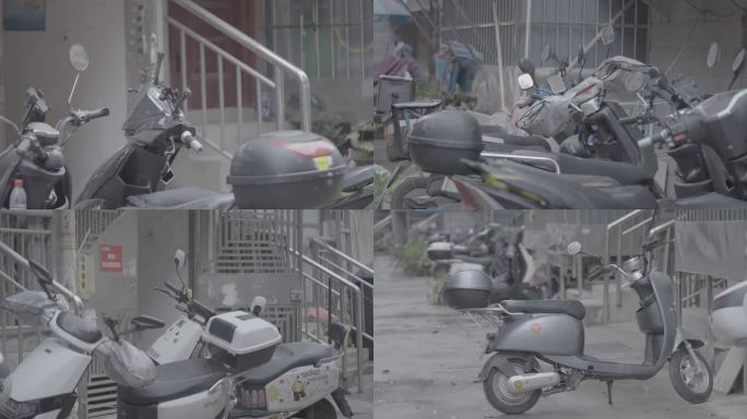 小区楼下电瓶车+未调色