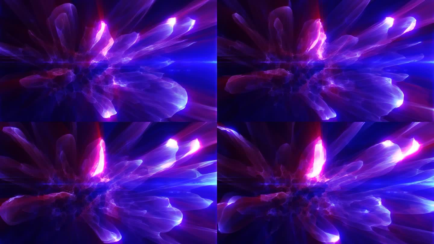 能量抽象的紫色波的魔力和电虹彩发光液体等离子体的背景