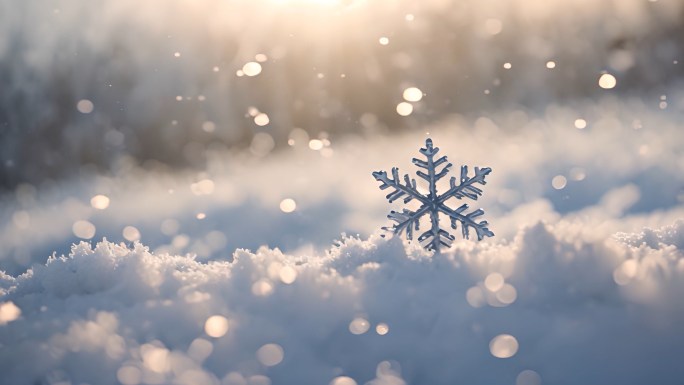 冬天雪花飘落唯美的下雪场景