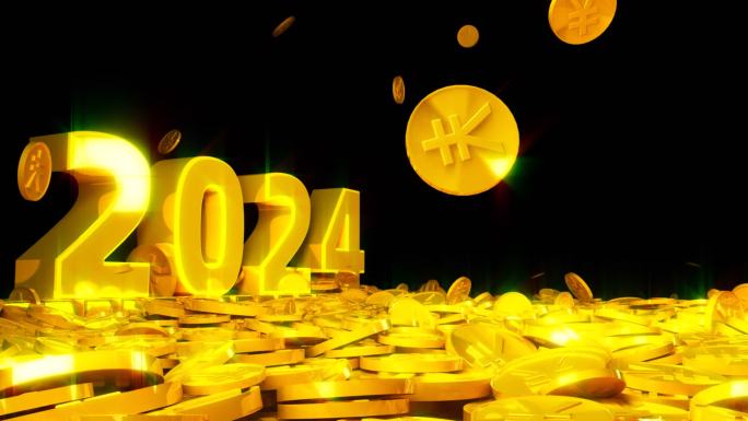 2024新年素材 金币-有通道 恭喜发财
